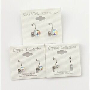 Swarovski Crystal Disco Iridescent Lever Back Earrings